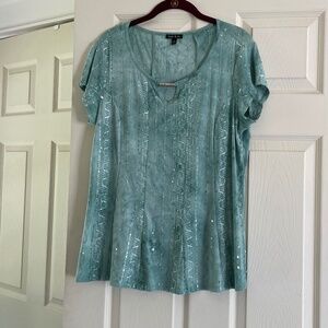 Sparkly Woman’s top.  Beautiful turquoise/green, Size Med by Sami & Jo